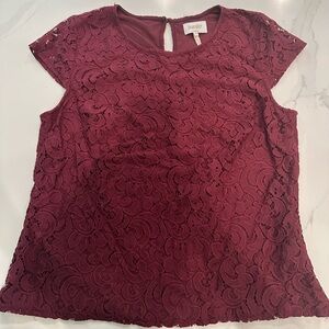 Laundry By Shelli Segal Red Lace Top